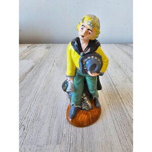 Vintage‎ boy nativity messenger plaster large statue figurine Xmas decor